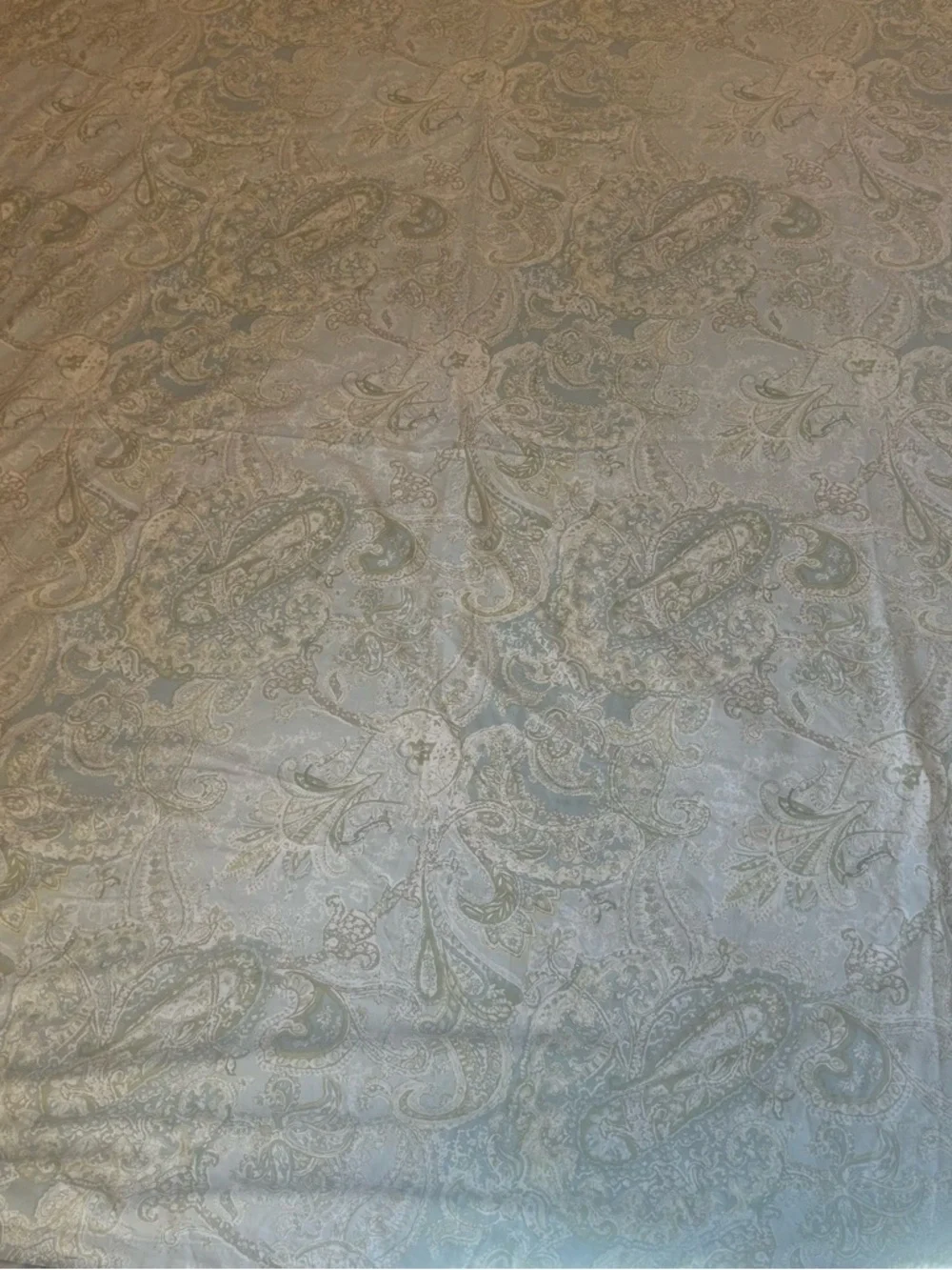 Pottery Barn Paisley Jacquard Duvet in Sage and Cream Full Queen Cotton Boho